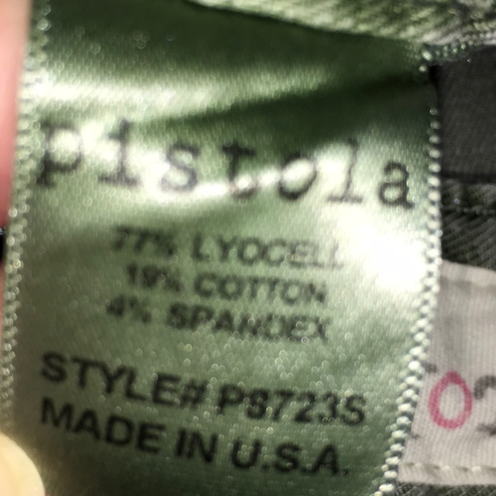 Pistola Olive Green Pants Size 26 - Picture 3 of 7